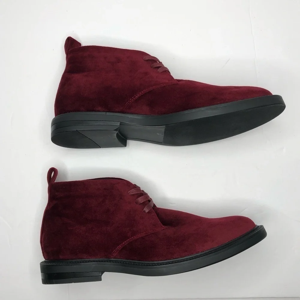I.N.C mens Salem Velvet Burgundy Chukka Boot shoe 8.5m